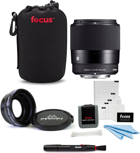 Sigma 302965 30mm f/1.4 DC DN Sony E Lens Bundle