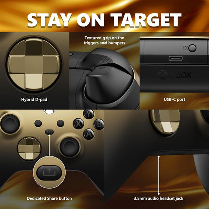 Microsoft QAU-00121 Xbox Wireless Controller Gold Shadow