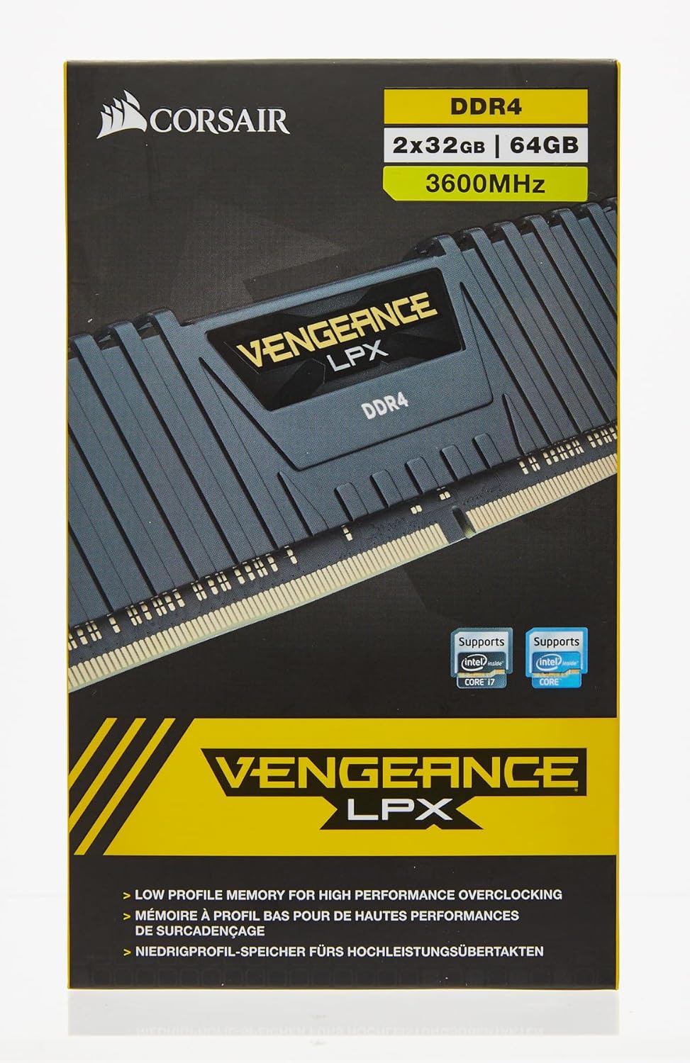 Corsair CMK64GX4M2D3600C18 64GB (2x32GB) Vengeance LPX 3600MHz DDR4 RAM