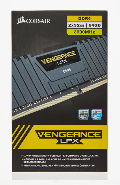 Corsair CMK64GX4M2D3600C18 64GB (2x32GB) Vengeance LPX 3600MHz DDR4 RAM