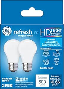 GE 36984 60W Equivalent A15 LED Ceiling Fan Bulb 2-Pack