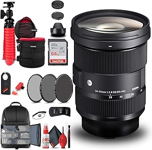 Sigma 578965 24-70mm f/2.8 DG DN Art Lens Sony E Bundle