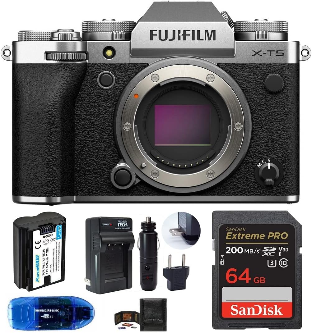 Fujifilm X-T5 Mirrorless Camera Body Bundle (Silver)