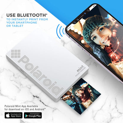 Polaroid POLMP02W Mint Pocket Printer Zink Bluetooth White