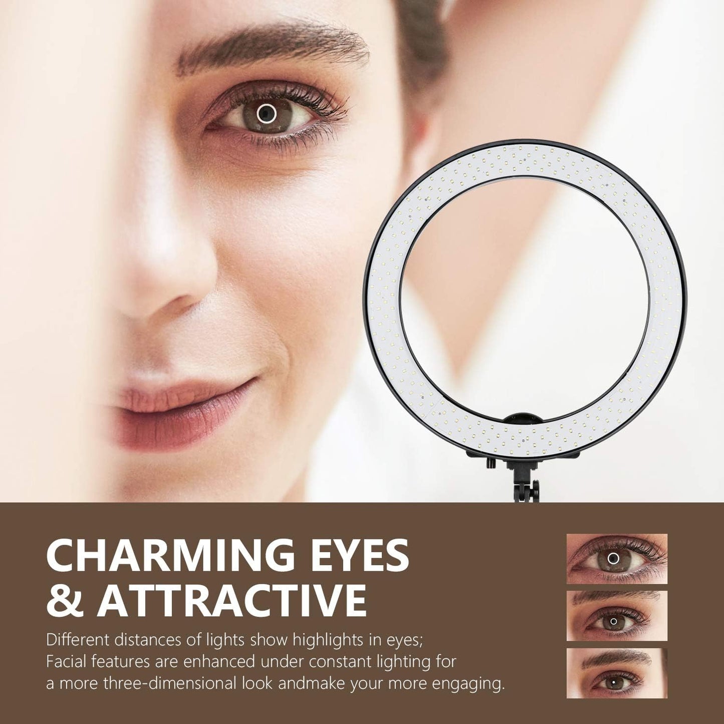 Neewer 10092681 18-inch Dimmable LED Ring Light Kit Stand