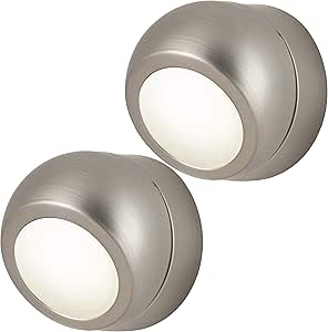 GE 31542 Brushed Nickel Rotating LED Night Light 2-Pack