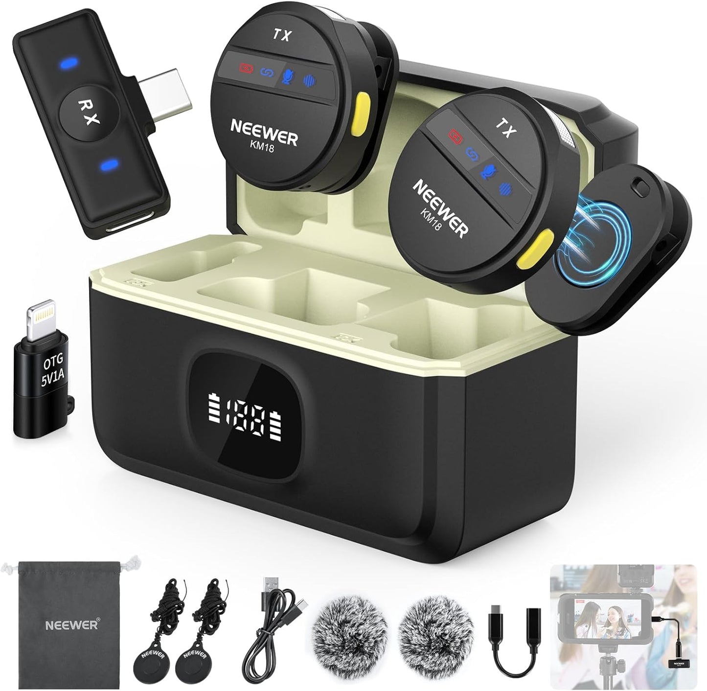 Neewer B0DK783X81 Wireless Lavalier Microphone Set