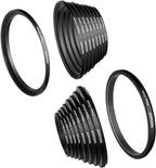 Neewer 10092240 18-Piece Metal Lens Filter Adapter Ring Kit
