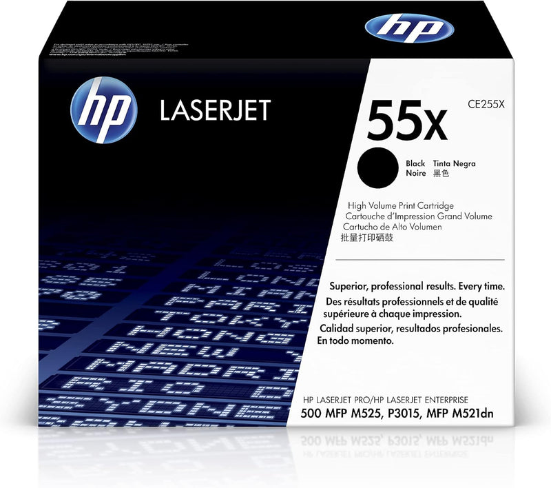 HP CE255X 55X Black High-yield Toner Cartridge — main product image
