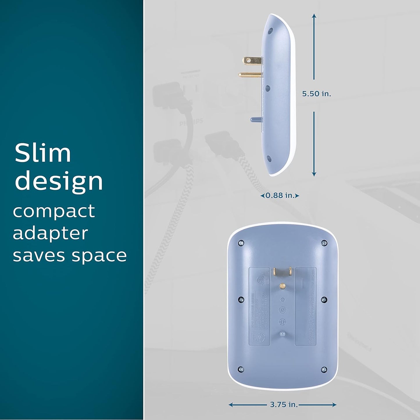 Philips SPP3466WA/37 Surge Protector, 6 Outlet - 2 Pack