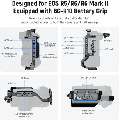 NEEWER 10102640 Camera Cage EOS R5 R6 Battery Grip