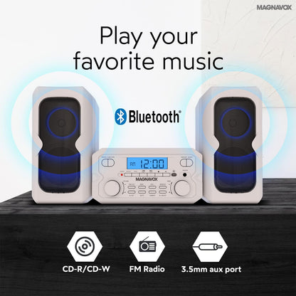Magnavox MM435M-WH CD Shelf System Bluetooth Radio