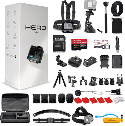 GoPro HERO Black 4K Waterproof Action Camera Bundle
