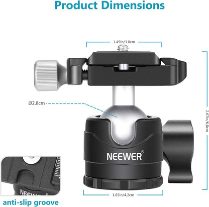 Neewer 28mm Low Profile Tripod Ball Head 360°