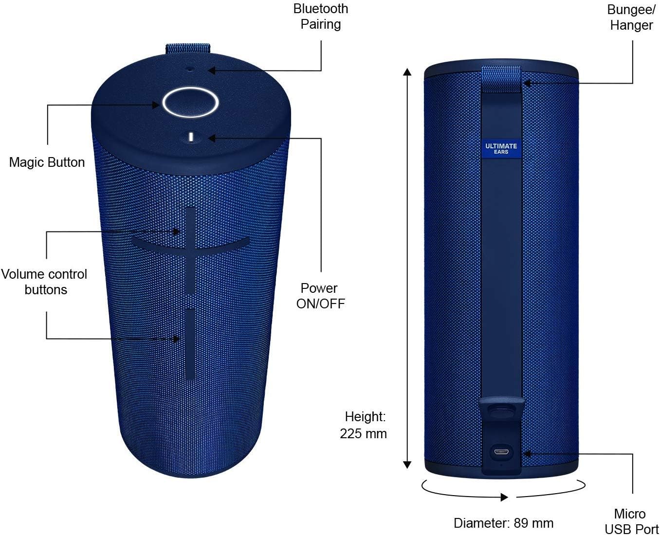 Logitech MEGABOOM 3 Lagoon Blue Bluetooth Speaker (Renewed)