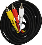 GE 23216 RCA Audio/Video Cable - 6 ft, 3-Male to 3-Male