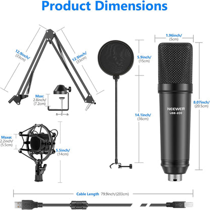 Neewer 40099760 USB Condenser Podcast Microphone Kit