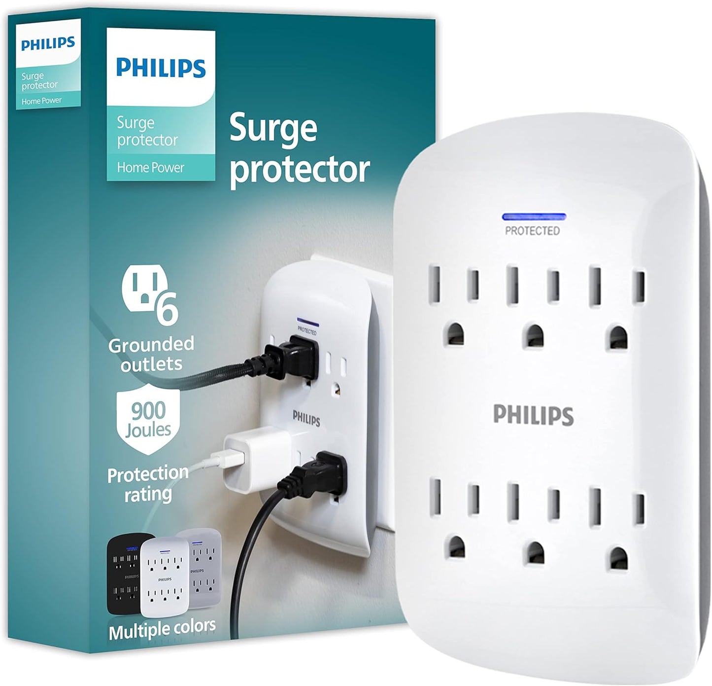 Philips SPP3461WA/37 6-Outlet Surge Protector 2-Pack