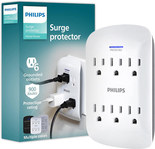 Philips SPP3461WA/37 6-Outlet Surge Protector 2-Pack