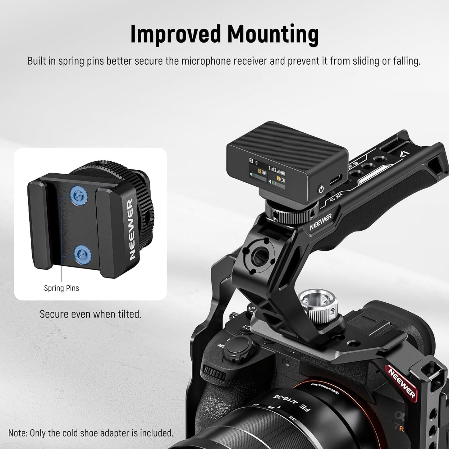 Neewer 10103114 Cold Shoe Mic Mount Adapters 2-Pack