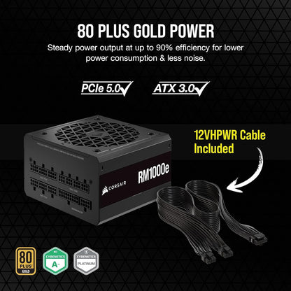 Corsair RM1000e (2023) 1000W Fully Modular PSU (Renewed)