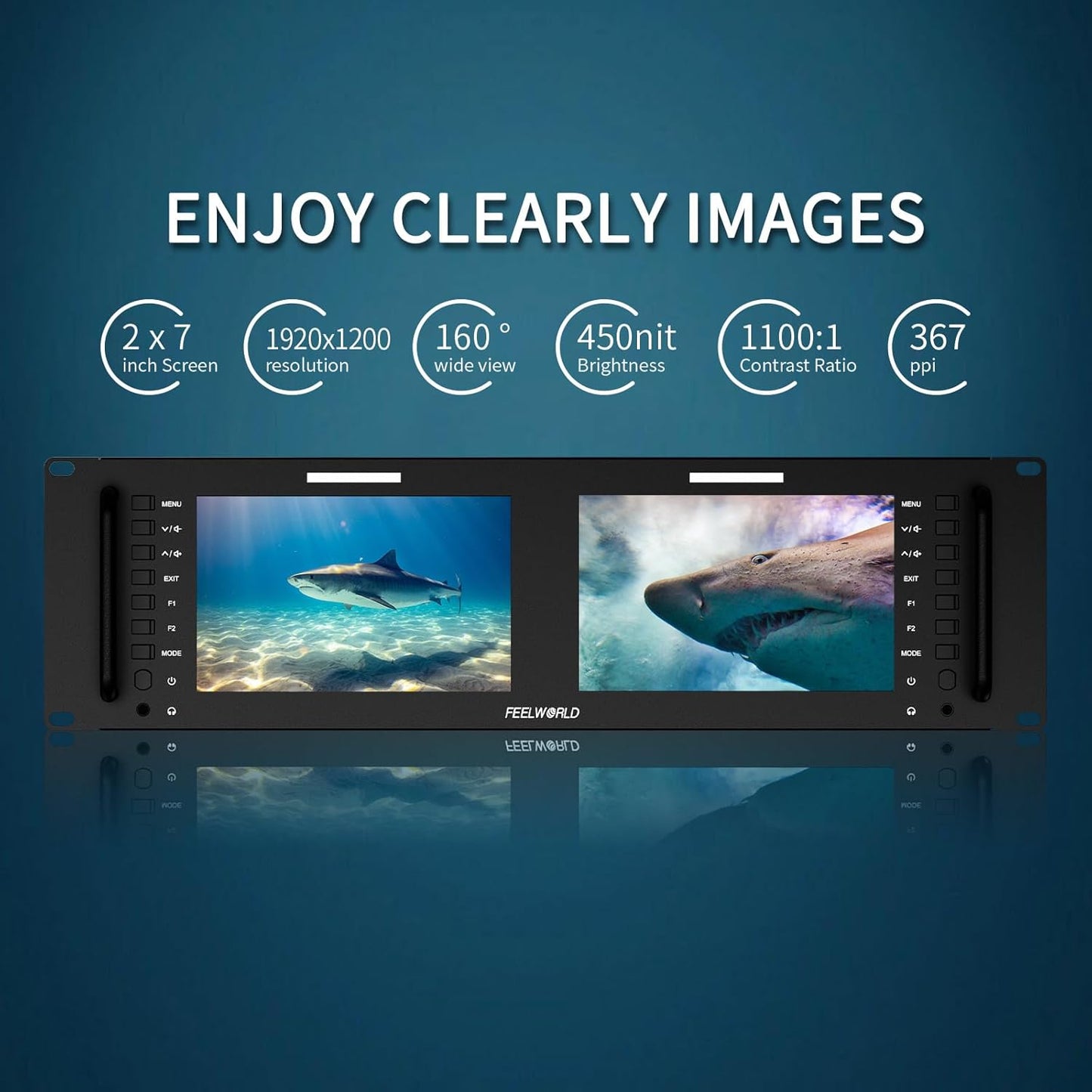 FEELWORLD D71 PLUS-H Dual 7" 3RU Rack Mount Monitor