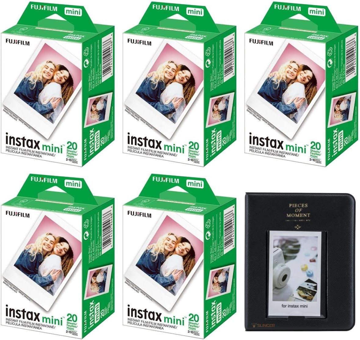 Fujifilm Mini Instant Film 100 Sheets Album Bundle