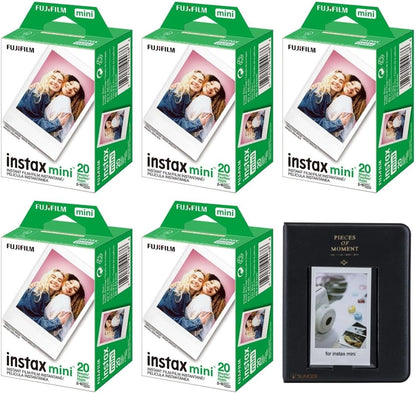 Fujifilm Mini Instant Film 100 Sheets Album Bundle