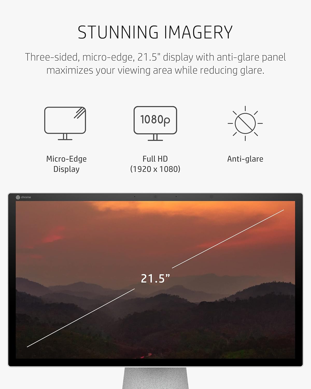 HP Chromebase 21.5" All-in-One - Pentium, 4GB, 128GB SSD, Touchscreen (Renewed)
