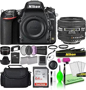 Nikon D750 DSLR Camera Kit - 24.3MP - with 50mm Lens & Deluxe Bundle