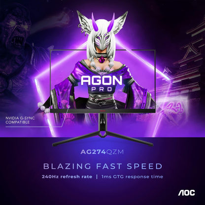 AOC AG274QZM 27" 240Hz QHD G-SYNC Gaming Monitor
