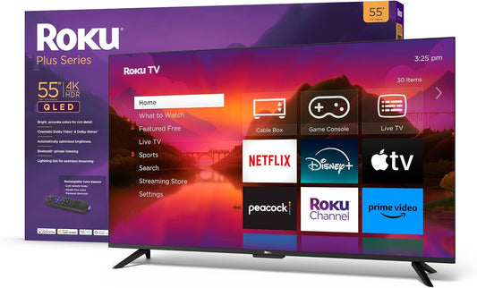Roku 55R6A5R 55-Inch Plus Series 4K QLED TV