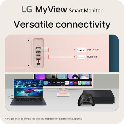 LG 32SR50F-P: 32" MyView Smart Monitor, FHD, webOS, Pink