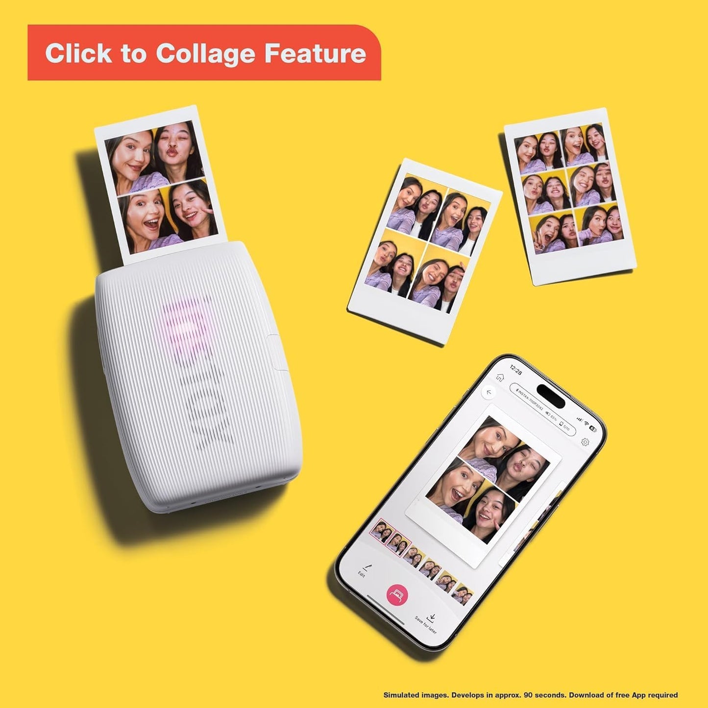 Fujifilm Mini Link 3 Smartphone Printer Bundle - Clay White