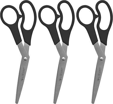 Westcott 13402 All-Purpose Bent Scissors 3 Pack
