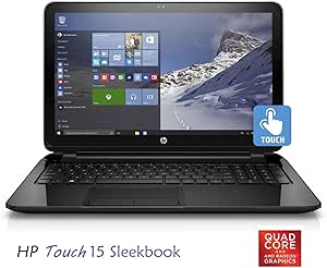 HP Touch 15 Slim Quad Core Laptop - Renewed, Touchscreen