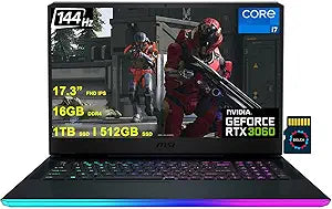 MSI GE76 Raider Gaming Laptop i7 RTX 3060 1TB+512GB SSD