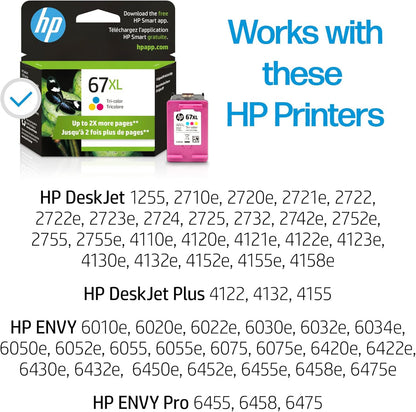HP 3YM58AN#140 67XL Tri-Color Ink Cartridge