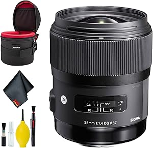 Sigma 340306 35mm f/1.4 Art Lens Nikon F Bundle