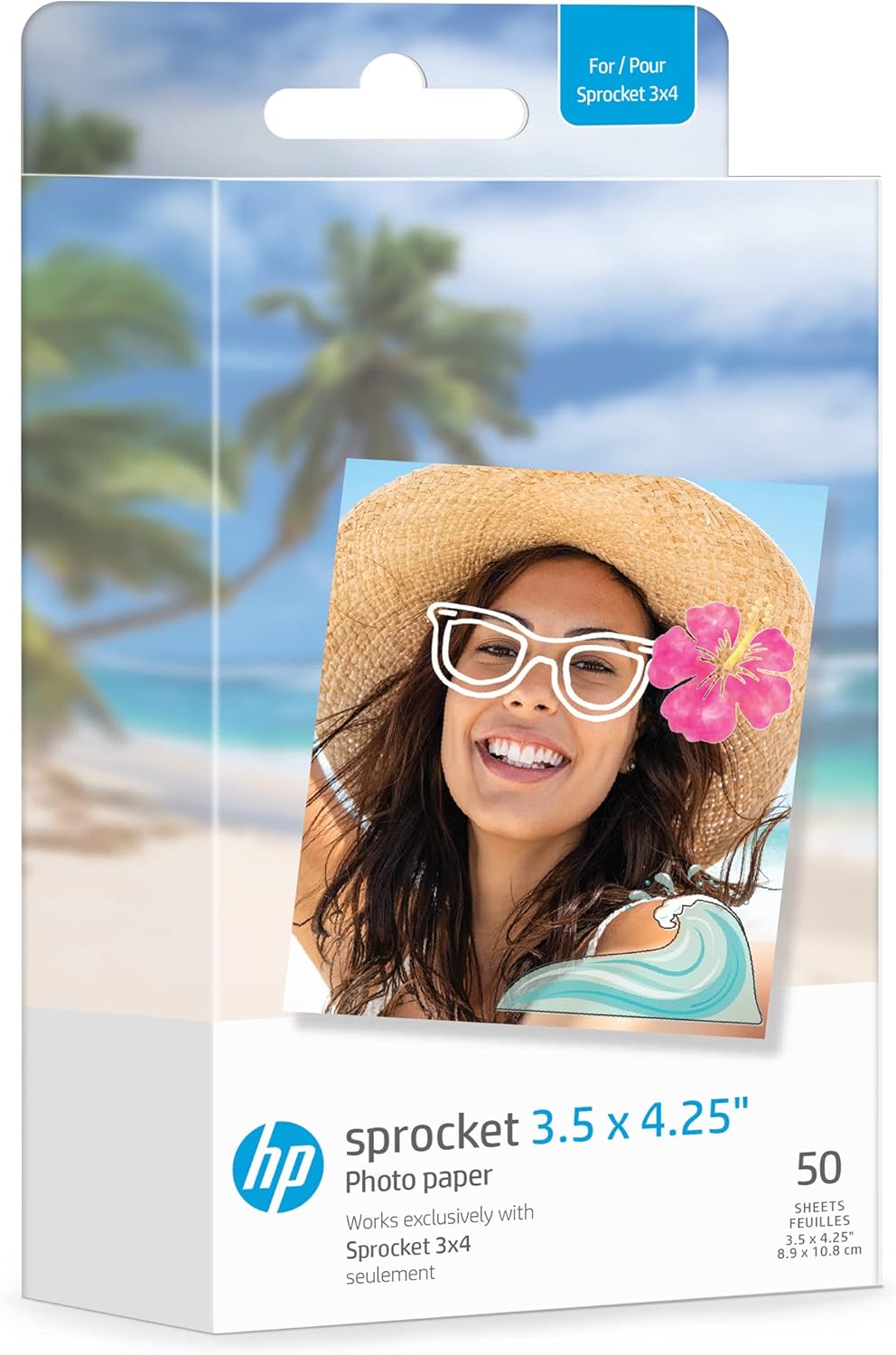 HP HPIZ3X450 Sprocket 3x4 Zink Sticky Photo Paper 50-Pack