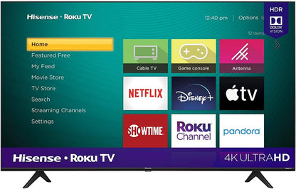 Hisense 43-Inch Roku Smart TV - 4K UHD, Sound Bar Bundle