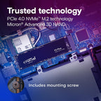 Crucial CT2000P3PSSD8 P3 Plus 2TB PCIe Gen4 NVMe SSD
