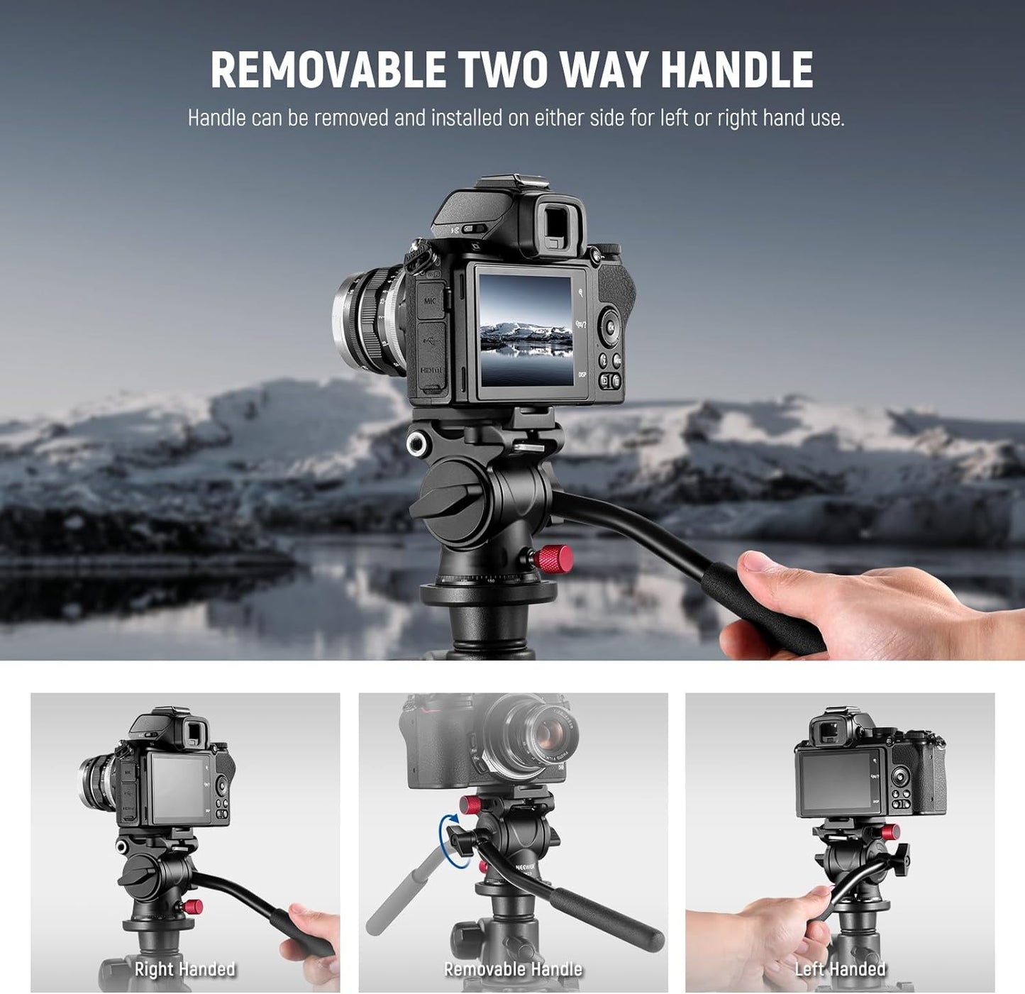Neewer GM23 Fluid Tripod Head with Quick Release