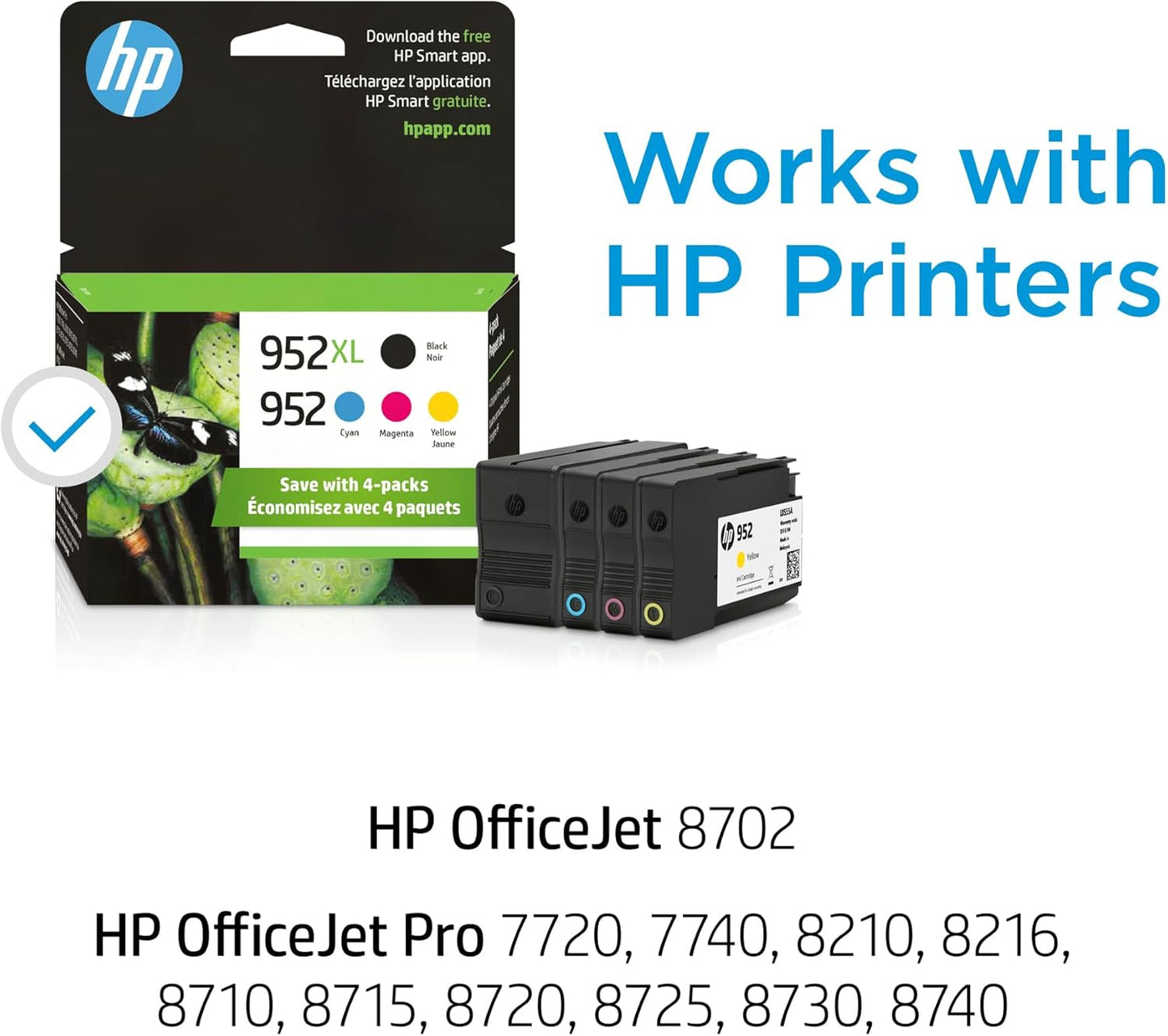 HP N9K28AN#140 952/952XL Ink Cartridge 4-Pack