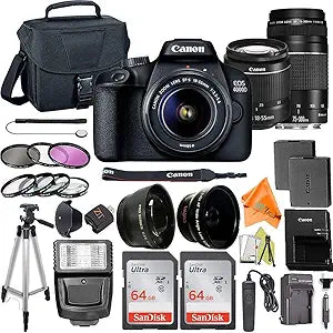 Canon EOS 4000D Accessory Bundle 18-55mm 75-300mm Lens