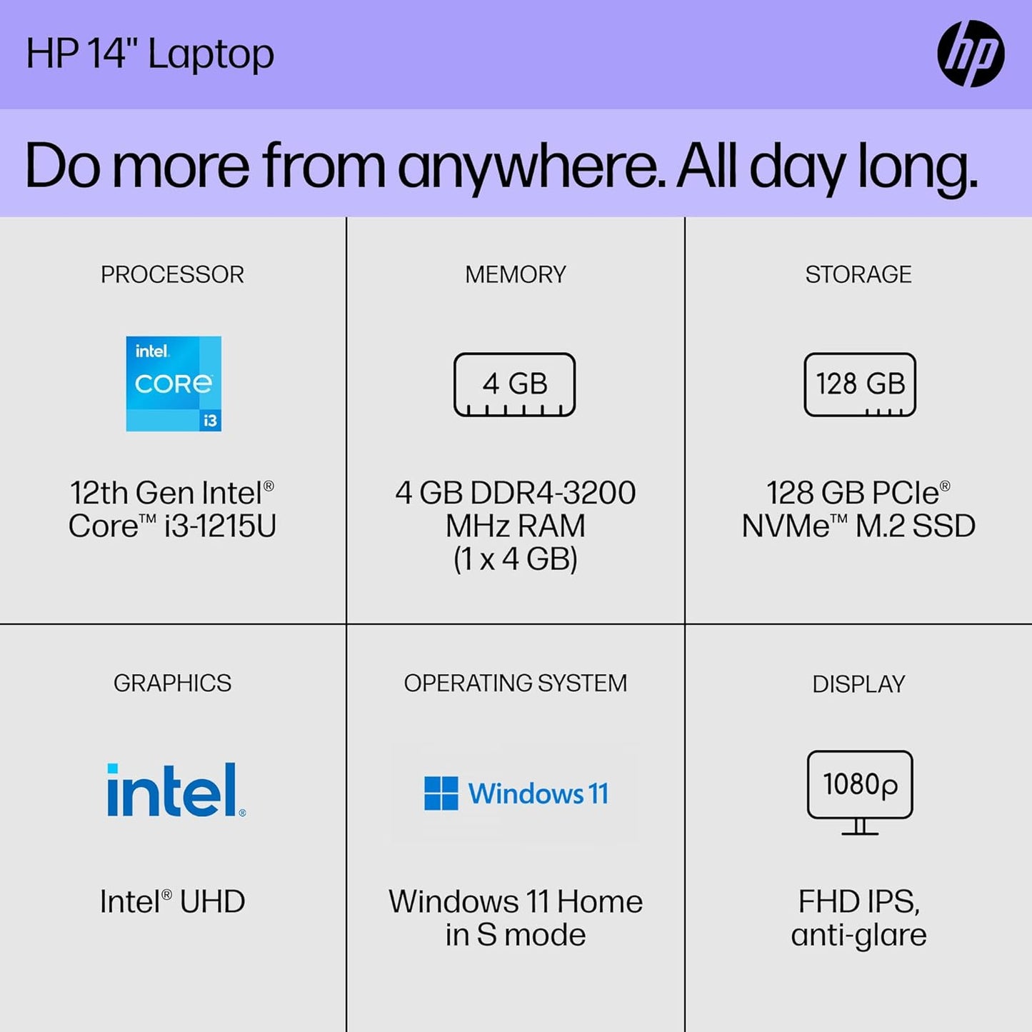 HP 8Y7L1UA#ABA 14-dq5000nr Intel i3 14" Laptop
