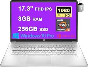 HP Laptop 17 Business Laptop AMD Ryzen 5 8GB 256GB SSD
