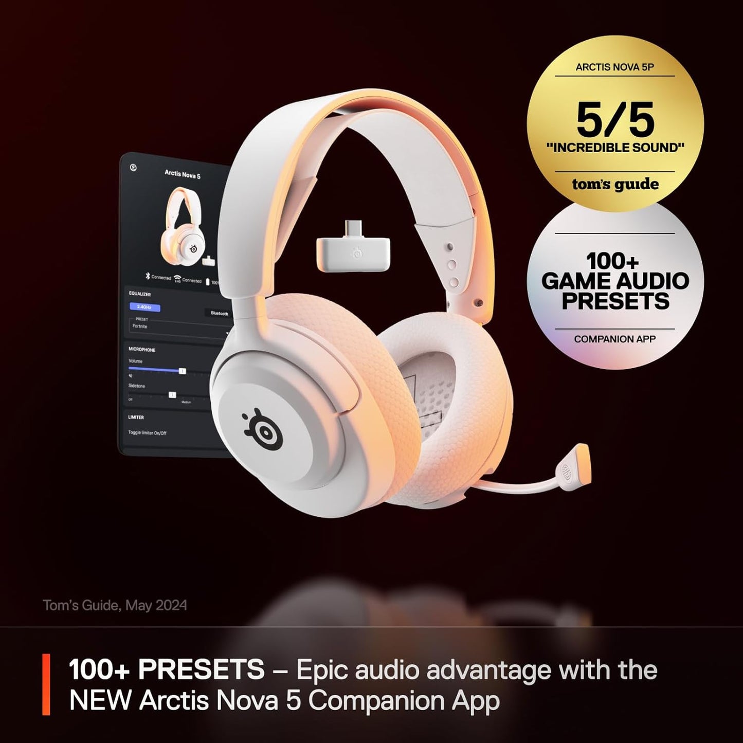 SteelSeries 61671 Arctis Nova 5 White Wireless Gaming Headset