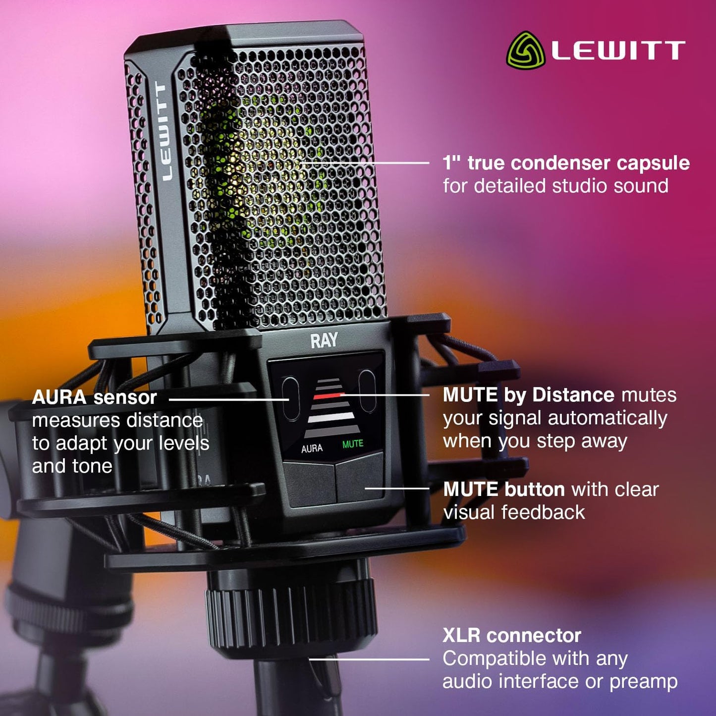 Lewitt RAY Microphone - Autofocus Condenser Mic