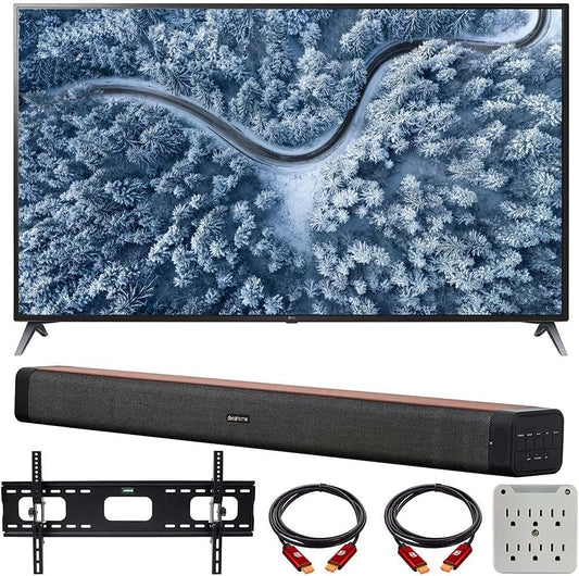 LG E2LG75UP7070PUD 75-Inch 4K UHD Smart TV Soundbar Bundle